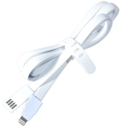 Кабель Lightning/USB для Apple iPhone 5/5C/5S/6/6 Plus плоский, белый