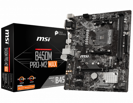 Материнская плата MSI B450M PRO-M2 MAX, AMD B450, sAM4, mATX