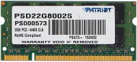 Модуль памяти DDR2 2Gb 800MHz Patriot PSD22G8002S