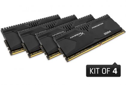 Модуль памяти Kingston 32GB 3200MHz DDR4 CL16 DIMM (Kit of 4) XMP HyperX Predator (HX432C16PB3K4/32)
