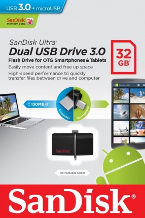 Флешка Sandisk 32Gb Ultra Dual SDDD2-032G-G46 USB3.0 черный