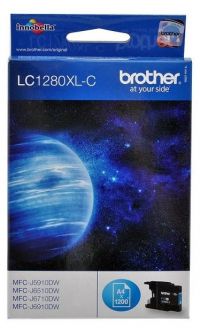 Картридж Brother LC-1280XLC большой емкости с голубыми чернилами (до1200 страниц формата A4 при 5%) для MFC-J6510/ 6910
