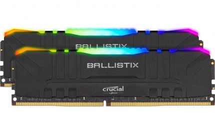 Модуль памяти Crucial 32Gb (2x16Gb) 3000MHz DDR4 Ballistix Black RGB (BL2K16G30C15U4BL)