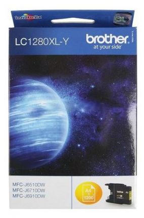 Картридж Brother LC-1280XLY большой емкости с жёлтыми чернилами (до1200 страниц формата A4 при 5%) для MFC-J6510/ 6910