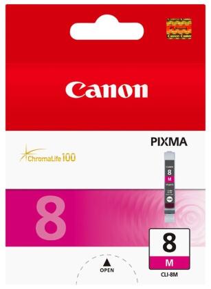 Чернильница Canon CLI-8M Magenta для iP3300/ 3500/ 4200/ 4300/ 4500/ 5200/ 5300/ 6600D/ 6700D, MP500/ 510/ 520/ 530/ 600/ 610/ 800/ 810/ 830/ 970, MX700/ 850, iX4000/ 5000, Pro9000/ 9000MarkII