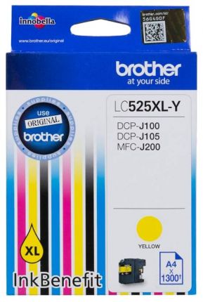 Картридж струйный Brother Brother LC525XLY желтый для DCP-J100/ J105/ J200 (1300стр.)