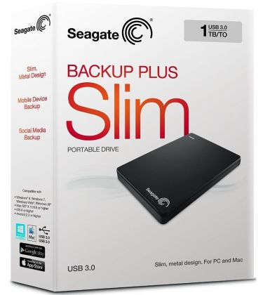 Жесткий диск Seagate USB 3.0 1Tb STDR1000200 BackUp Plus Portable Drive 2.5" черный