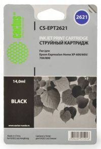 Совместимый картридж струйный Cactus CS-EPT2621 черный для Epson Expression Home XP-600/ 605/ 700/ 800 (14ml)