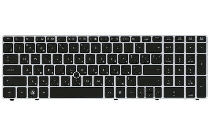 Клавиатура для ноутбука HP EliteBook 8560p, ProBook 6560b/ 6565b RU, Silver Frame/ Black key