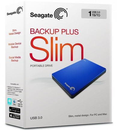 Жесткий диск Seagate USB 3.0 1Tb STDR1000202 BackUp Plus Portable Drive 2.5" синий