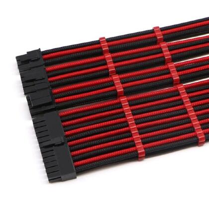 Комплект кабелей в оплётке (чёрный/красный)