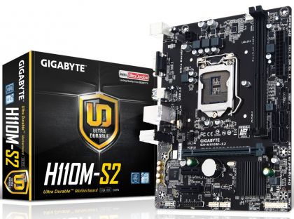 Материнская плата Gigabyte GA-H110M-S2 Soc-1151 Intel H110 2xDDR4 mATX AC`97 8ch(7.1) GbLAN+VGA