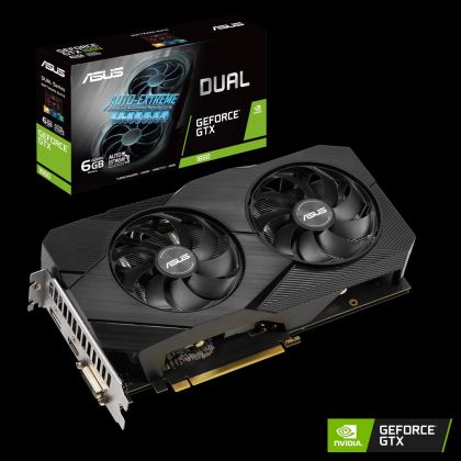 Видеокарта Asus DUAL-GTX1660-6G-EVO, NVIDIA GeForce GTX 1660, 6Gb GDDR5