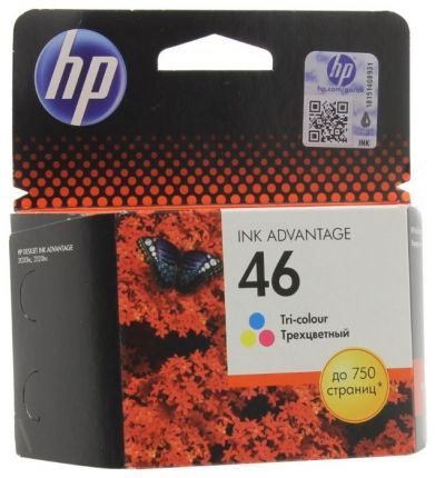 Картридж струйный HP №46 CZ638AE трехцветный для Deskjet Ink Advantage 2020hc Printer / 2520hc AiO