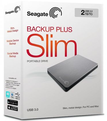 Жесткий диск Seagate USB 3.0 2Tb STDR2000201 BackUp Plus Portable Drive 2.5" серый