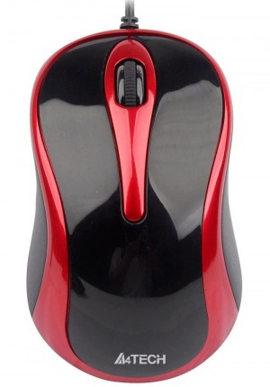 Мышь A4 N-360-2 Black/Red V-Track Padless USB