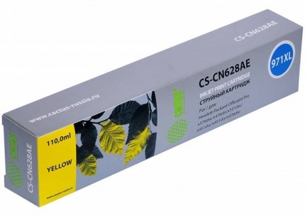 Совместимый картридж струйный Cactus CS-CN628AE 971XL желтый для HP Officejet Pro X476dw/ X576dw/ X451dw (113ml)