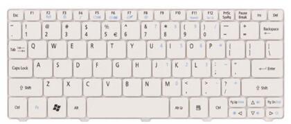 Клавиатура для ноутбука Acer Aspire One 532, Gateway LT21 RU, White