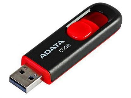 Флешка A-DATA 16GB C008 USB Flash Drive (Black/Red)