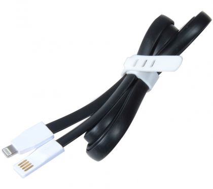 Кабель Lightning/USB для Apple iPhone 5/5C/5S/6/6 Plus плоский, черный