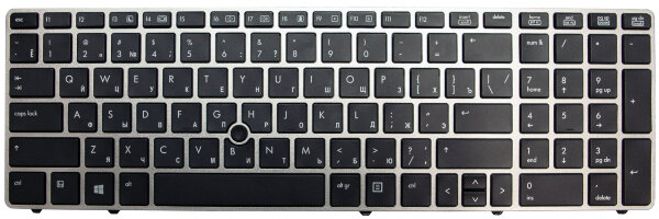 Клавиатура для ноутбука HP EliteBook 8560W, RU, PointStick, Gray