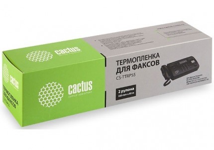 Термопленка Cactus CS-TTRP55 (2x50м) для факсов Panasonic (KXF-A55) KX-FP81/ 82/ 85/ 86/ 88/ 90/ 131/ 151/ 15 2/ 153/ 155/ 158/ 185/ FPC91/ 95/ FM90/ FC195