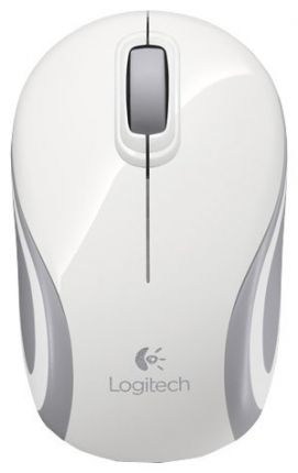 Мышь Logitech Mini M187 белый/серый оптическая (1000dpi) беспроводная USB для ноутбука (2but)