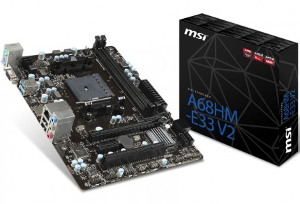Материнская плата MSI A68HM-E33 V2 Soc-FM2+ AMD A68H 2xDDR3 mATX AC`97 8ch(7.1) GbLAN RAID RAID1 RAID10+VGA+HDMI
