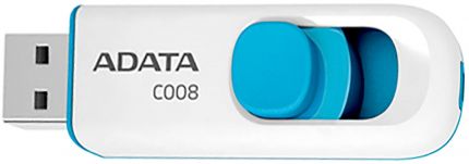 Флешка A-DATA 32GB C008 USB Flash Drive (White/Blue)