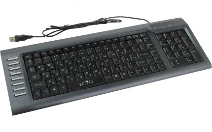 Клавиатура Oklick 350M серый USB Multimedia