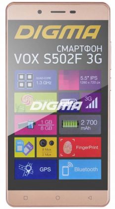 Смартфон Digma VOX S502F 3G 8Gb золотистый