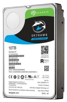 Жесткий диск Seagate SATA-III 10Tb ST10000VE0004 SkyHawkAI (7200rpm) 256Mb 3.5"