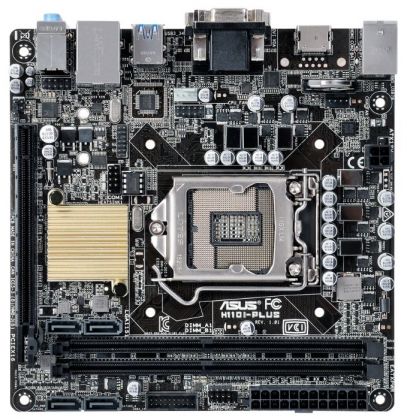 Материнская плата Asus H110I-PLUS Soc-1151 Intel H110 2xDDR4 mini-ITX AC`97 8ch(7.1) GbLAN+VGA+DVI+HDMI