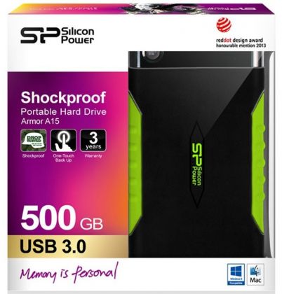 Жесткий диск Silicon Power USB 3.0 500Gb SP500GBPHDA15S3K 2.5" черный