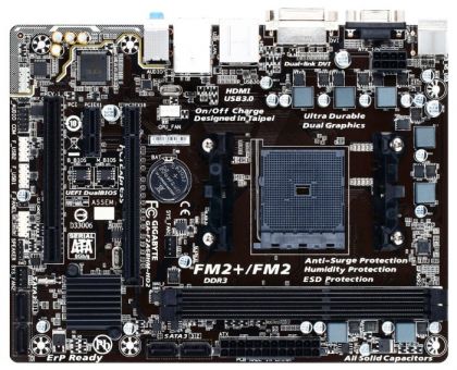 Материнская плата Gigabyte GA-F2A68HM-HD2 Soc-FM2+ AMD A68H 2xDDR3 mATX AC`97 8ch(7.1) GbLAN RAID RAID1 RAID10+VGA+DVI+HDMI