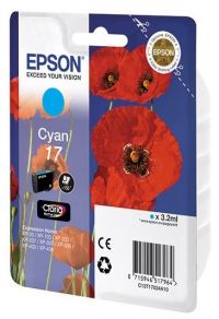 Картридж Epson17 Cyan для Expression Home XP-33/103/ 203/ 207/ 303/ 306/ 406 (150 стр)