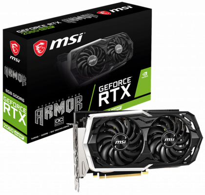 Видеокарта MSI RTX 2060 SUPER ARMOR OC, NVIDIA GeForce RTX 2060 SUPER, 8Gb GDDR6