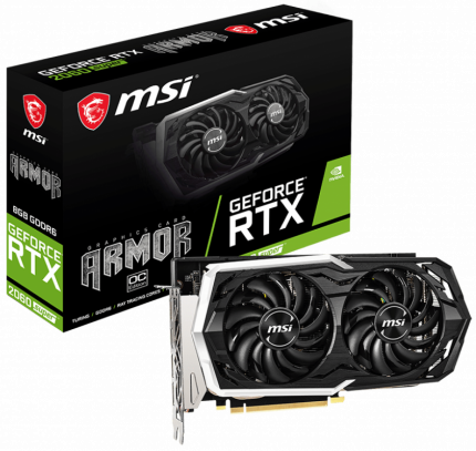 Видеокарта MSI RTX 2060 SUPER ARMOR OC, NVIDIA GeForce RTX 2060 SUPER, 8Gb GDDR6