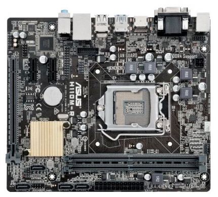 Материнская плата Asus H110M-R/C/SI Soc-1151 Intel H110 2xDDR4 mATX AC`97 8ch(7.1) GbLAN+VGA+DVI+HDMI White Box