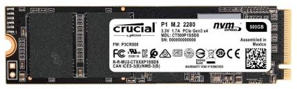 Накопитель SSD Crucial PCI-E x4 500Gb CT500P1SSD8 P1 M.2 2280