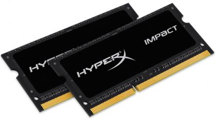 Kingston 16GB 1600MHz DDR3L CL9 SODIMM Kit of 2 1.35V HyperX Impact Black