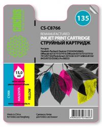 Совместимый картридж струйный Cactus CS-C8766 многоцветный для №135 HP DJ5743/ 6543/ 6843, OfficeJet 6213/ 7313/ 7413 (18ml)