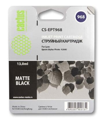 Совместимый картридж струйный Cactus CS-EPT968 черный матовый для Epson Stylus Photo R2880 (13ml)
