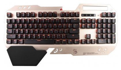 Клавиатура A4 Bloody B860 механическая золотистый/черный USB Multimedia Gamer LED (подставка для запястий)