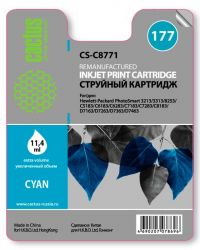 Совместимый картридж струйный Cactus CS-C8771 голубой для №177 HP PhotoSmart 3213/ 3313/ 8253/ C5183/ C6183 (11,4ml)
