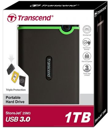 Жесткий диск Transcend USB 1Tb TS1TSJ25M3 2.5" USB 3.0
