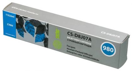 Совместимый картридж струйный Cactus CS-D8J07A №980 синий для HP HP Officejet color X555dn/ X585dn (110мл)