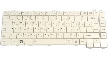 Клавиатура для ноутбука Toshiba Satellite C600/ C645/ L600/ L630/ L635/ L640/ L645 Glossy, White, RU
