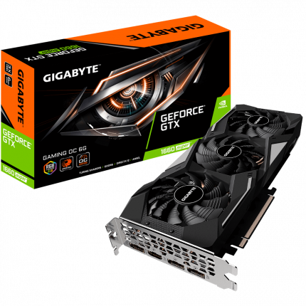 Видеокарта Gigabyte GV-N166SGAMING OC-6GD, NVIDIA GeForce GTX 1660 SUPER, 6Gb GDDR6