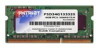 Модуль памяти DDR3 4Gb 1333MHz Patriot PSD34G13332S RTL PC3-10600 SO-DIMM 204-pin